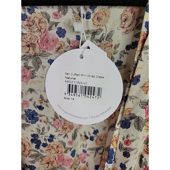 NWT Auguste The Label Boho Bell Sleeve Wrap Ruffle Mini Dress Sz 10, BEAUTIFUL! - Picture 12 of 12